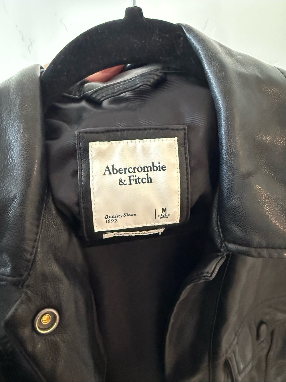Abercrombie & Fitch Black Leather Jacket - Picture 2 of 3
